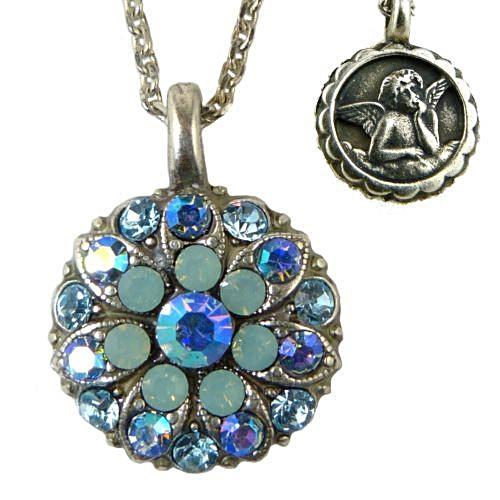 Mariana Guardian Angel Crystal Pendant Silver Necklace 26770 Opal Blue - ILoveThatGift