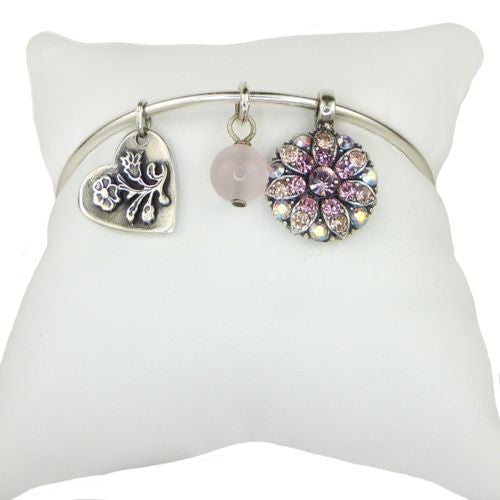 Mariana Guardian Angel Crystal Charm Bangle Bracelet 319 Rose Peach AB Swarovski - ILoveThatGift