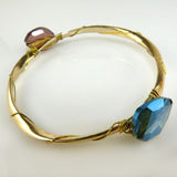 Enamel Gold Toned Hinged Bit Bangle Wear with Sequin Bracelet - ILoveThatGift