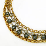 La Vie Parisienne Gold Pearl 4 Chain Necklace 844G Popesco - ILoveThatGift