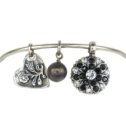Mariana Guardian Angel Crystal Charm Bangle Bracelet 280-1 Clear Black Swarovski - ILoveThatGift