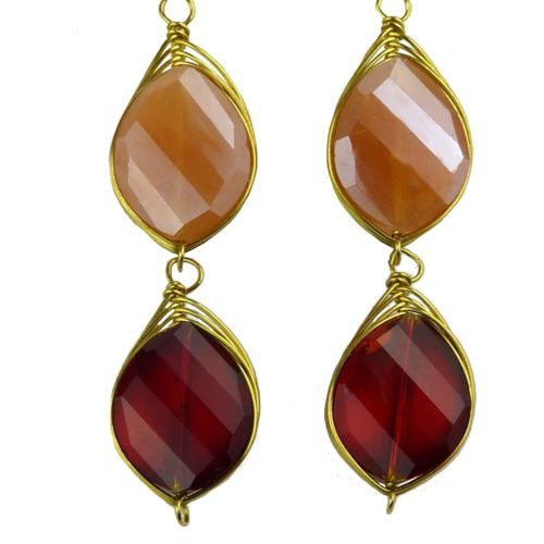 Chunky Crystal Earrings on Gold Wire - Citrine Ruby Amethyst Margot by Elly Pres - ILoveThatGift