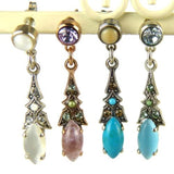 Amaro P265 Post Earrings Dangle Swarovski Crystals on Rose Gold or Silver - ILoveThatGift