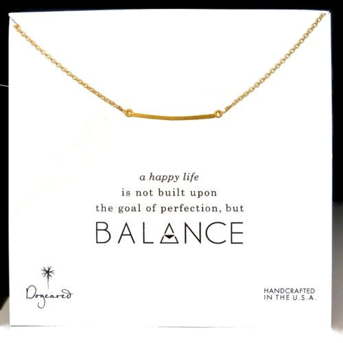 Dogeared Balance Medium Square Bar Necklace Gold Dipped 18" - ILoveThatGift