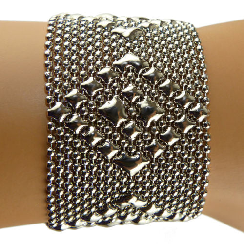 Sergio Gutierrez Liquid Metal Cuff Bracelet TB32 7.5 " SG Mesh - ILoveThatGift