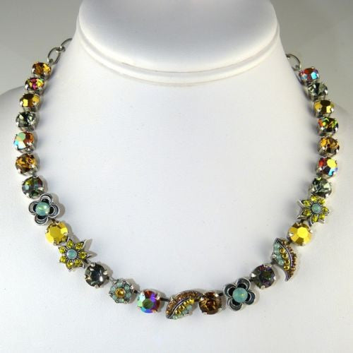 Mariana Handmade Swarovski Leaf 3076 Necklace 4101 Topaz Citrine Blue Opal - ILoveThatGift