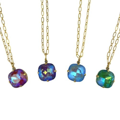 La Vie Parisienne Gold Crystal Necklace Mermaid Purple Blue Ruby1472G Popesco - ILoveThatGift