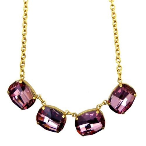 La Vie Parisienne Gold Vintage Rose Large Swarovski Necklace 1469G Catherine Popesco - ILoveThatGift