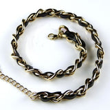 Rush Gold Chain Link and Leather Double Wrap Bracelet - ILoveThatGift