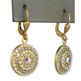La Vie Parisienne Gold Round Pave Earrings 4148G Catherine Popesco - ILoveThatGift