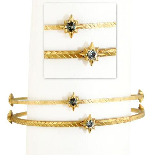 La Vie Parisienne Gold Clear Black Diamond Swarovski Crystal Bangle Bracelet - ILoveThatGift