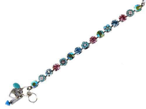 Mariana Handmade Swarovski Crystal  Silver Heart Bracelet  4069 3711 Pink Blue - ILoveThatGift