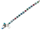 Mariana Handmade Swarovski Crystal  Silver Heart Bracelet  4069 3711 Pink Blue - ILoveThatGift