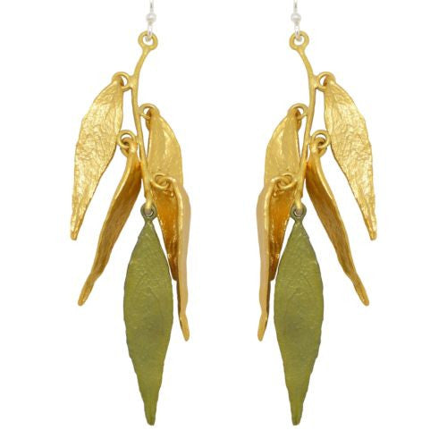 Weeping Willow Two Tone Multi-Leaf Earrings by Michael Michaud 3077 - ILoveThatGift