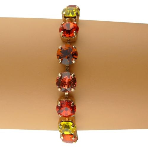 Mariana Handmade Swarovski Crystal Rose Gold Bracelet 4252 10310 Siam Red Yellow - ILoveThatGift