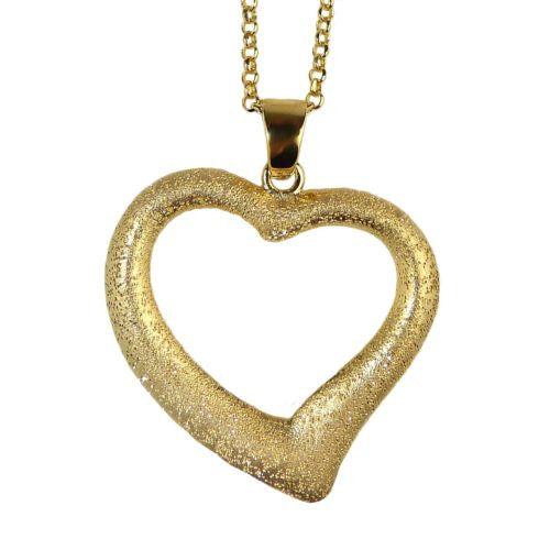 Charles Garnier 18KT Gold over Silver Large Open Heart Necklace Wear 2 ways - ILoveThatGift