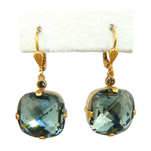 La Vie Parisienne Earrings Swarovski Crystal Popesco 6575G Indian Sapphire Extra - ILoveThatGift