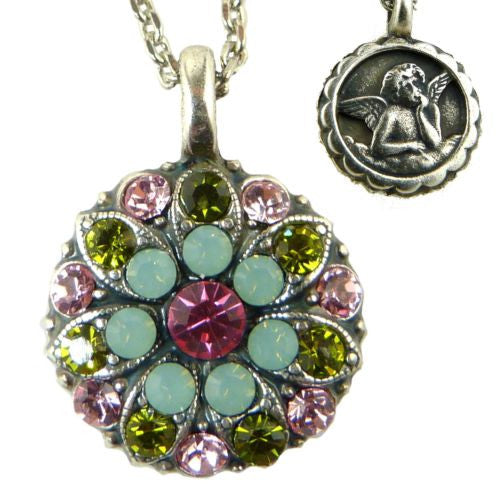 Mariana Guardian Angel Crystal Pendant Necklace 806 Fuschia Pink Opal - ILoveThatGift