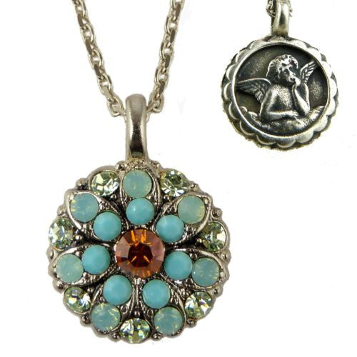 Mariana Guardian Angel Crystal Pendant Necklace 1317 Opal Silver - ILoveThatGift