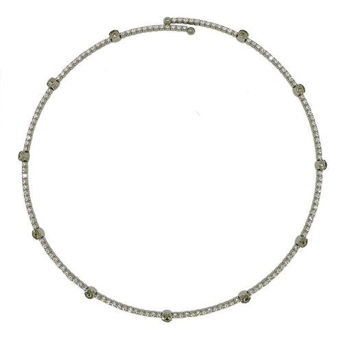 One Row Crystal Encrusted Choker Collar Necklace Silver Gold made fr Swarovski - ILoveThatGift