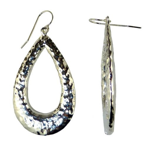 Simon Sebbag Hammered Sterling Silver 925 Open Tear Drop Earrings - ILoveThatGift