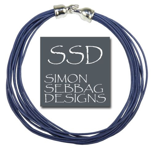 Simon Sebbag Leather Necklace Periwinkle Blue 17" Add Sterling Silver Slide - ILoveThatGift