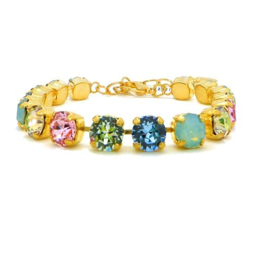 Handmade Swarovski Crystal Gold Bracelet Pink Pacific Opal - ILoveThatGift