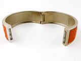 Kemestry Handmade Leather Hinged Cuff Bangle Bracelet Made in USA Bright - ILoveThatGift