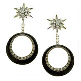 Cristina Sabatini Orbital Star Silver Plated Earrings Black Onyx - ILoveThatGift