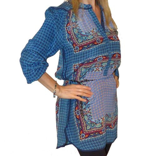 Tolani Ellie Circles Dress Tunic Top Blouse Multicolored Blue Fashion S M L - ILoveThatGift