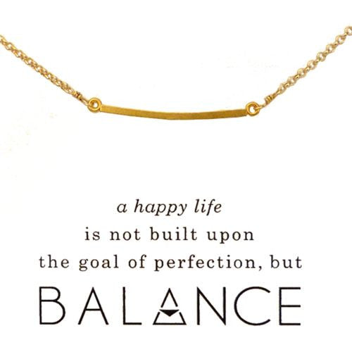 Dogeared Balance Medium Square Bar Necklace Gold Dipped 18" - ILoveThatGift
