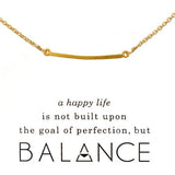 Dogeared Balance Medium Square Bar Necklace Gold Dipped 18" - ILoveThatGift