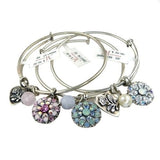 Mariana Guardian Angel Crystal Charm Bangle Bracelet 001 Clear Opal - ILoveThatGift