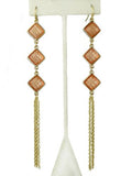 Uptown Girls Coral Gold Diamond Shape Dangle Earrings 0305744G - ILoveThatGift