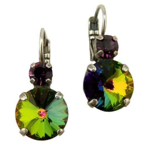 Mariana Handmade Swarovski Crystal Large Round Earrings 1037R 1033 Rivoli Rainbow - ILoveThatGift