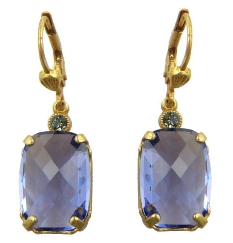La Vie Parisienne Earrings Swarovski Crystal Dangle Popesco 6560G Tanzanite Purp - ILoveThatGift