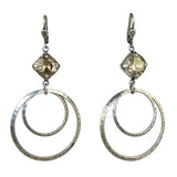 La Vie Parisienne Silver Double Hoop w Crystal Earrings 4199 Catherine Popesco - ILoveThatGift