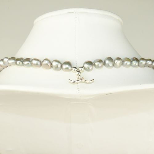 Convertible Gray Pearl Sterling Silver Simon Sebbag Necklace Tapered Pendant - ILoveThatGift
