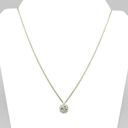 Handmade Silver Clear Swarovski Crystal Surround Gem Necklace - ILoveThatGift