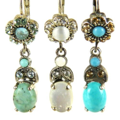 Amaro E173 Leverback Earrings Flower Dangle Swarovski Crystals - ILoveThatGift