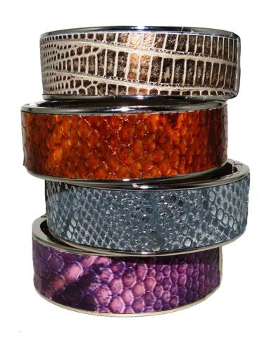 Kemestry Handmade Leather Hinged Cuff Bangle Bracelet Made in USA - ILoveThatGift