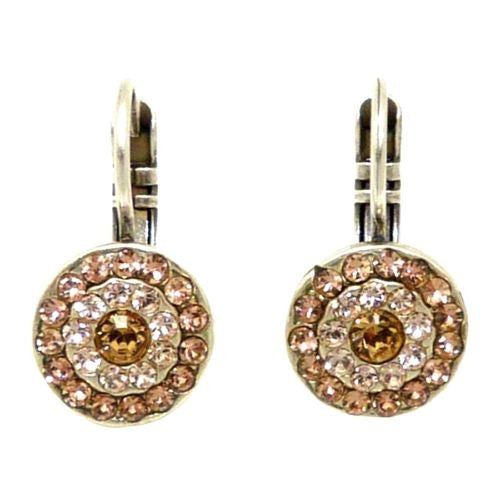 Mariana Handmade Swarovski Crystal Round Earrings 1344 39132 Light Topaz Pink - ILoveThatGift
