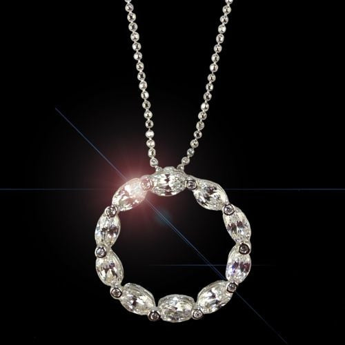 Crislu Sparkle CZ Eternity 7/8" Circle Pendant with 16" Chain 2.8 cttw 9109N16CZ - ILoveThatGift
