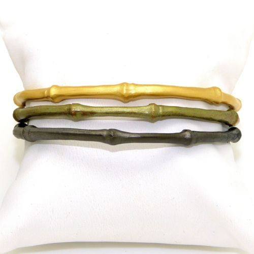 Bamboo Bangle Set Bracelet Gold Patinaed Bronze by Michael Michaud - ILoveThatGift