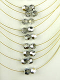 Seasonal Whispers Long Necklace Hematite Gold Swarovski Crystals 8261 - ILoveThatGift