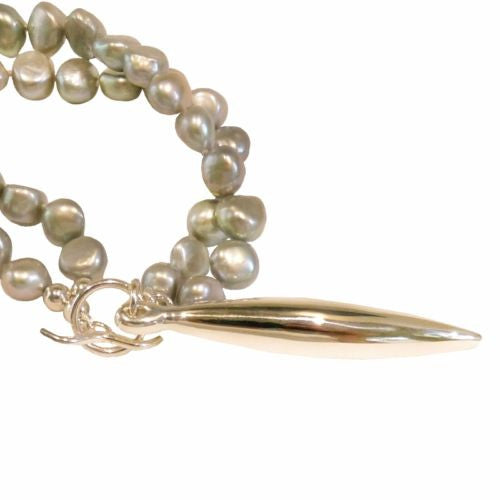 Convertible Gray Pearl Sterling Silver Simon Sebbag Necklace Tapered Pendant - ILoveThatGift
