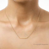 Dogeared Balance Medium Square Bar Necklace Gold Dipped 18" - ILoveThatGift
