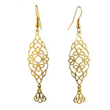 Oriental Anchor Gold Plated Lace Open Fretwork Earrings Orit Grader 808G - ILoveThatGift