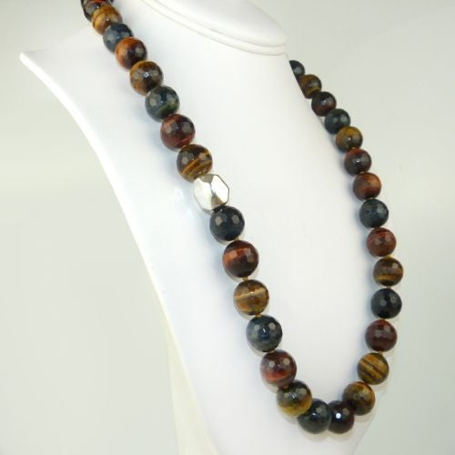 Simon Sebbag Sterling Silver Faceted Mixed Tigers Eye Beads Necklace 24 inches NB104FMTE24 - ILoveThatGift