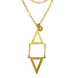 La Vie Parisienne Gold Convertible Crystal Triangle Necklace 813G Popesco